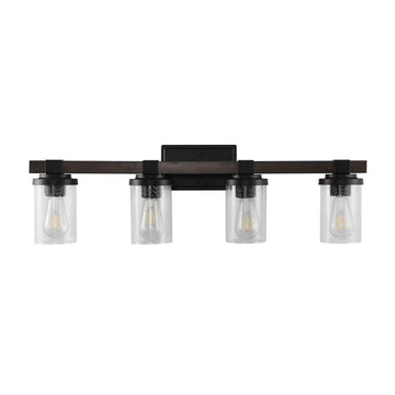 Bungalow Iron/Seeded Glass Rustic Farmhouse LED Vanity Light